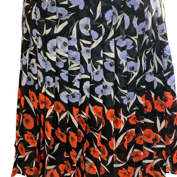 NWOT Ann Taylor Multicolored Poppy Pleated Skirt - Picture 4 of 9